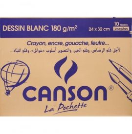Le Libr'air - Pochette 10 Feuilles Canson Blanc 180G - 21*32 - Tunisie