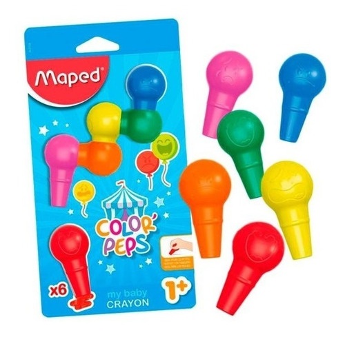 Craies de coloriage bébé Color'Peps Wax Jumbo – Dès 1 an – Maped