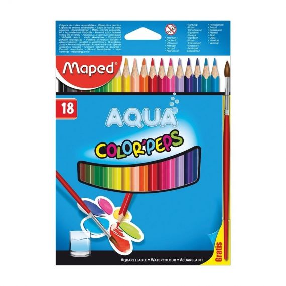 Boite De 18 Crayons De Couleur Aqurellables Color'peps MAPED