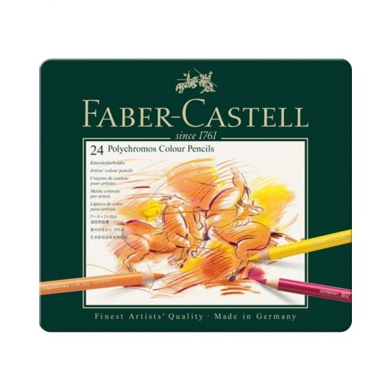 Le Libr'air - Boîte Métal 24 Crayons Polychromos Faber Castell - Tunisie