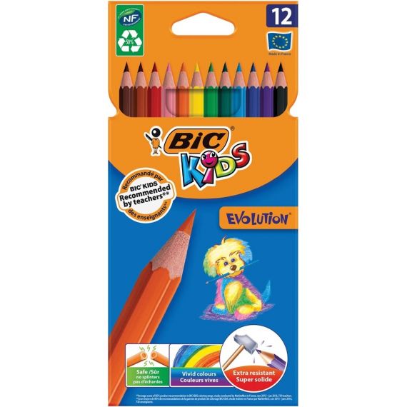 Le Libr'air - Pochette De 12 Crayons De Couleur BIC Kids Evolution - Tunisie