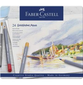 Le Libr'air - Boîte métal de 24 Crayons de couleur aquarellables Goldfaber Aqua - Faber Castell - Tunisie