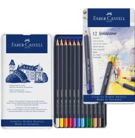 Le Libr'air - Boite Métal 12 Crayons de Couleur Goldfaber - Faber Castell - Tunisie