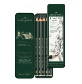 Le Libr'air - Crayon graphite Castell 9000 Jumbo, boîte de 5 - Faber Castell - Tunisie