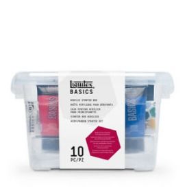 Boîte Basics Acrylic Liquitex Débutants 9 Tubes 75ml + Accessoires