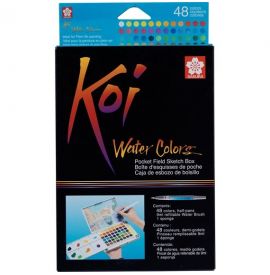 SAKURA KOI Kit De Peinture Aquarelle de Poche - 48 Couleurs