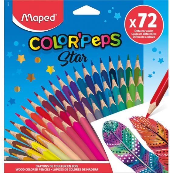 Boite De 72 Crayons de Couleur Color'peps Star MAPED