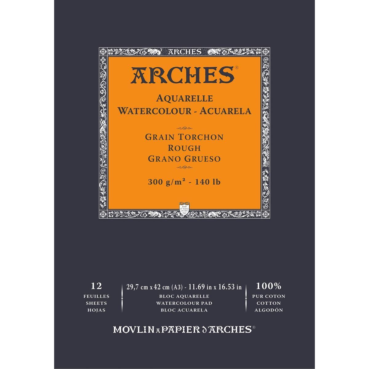 Bloc Aquarelle ARCHES 12 feuilles 29.7*42 cm 300G A3