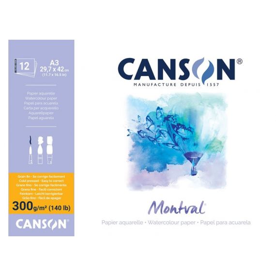 Canson Bloc Papier Dessin Montval A3 - 300 G