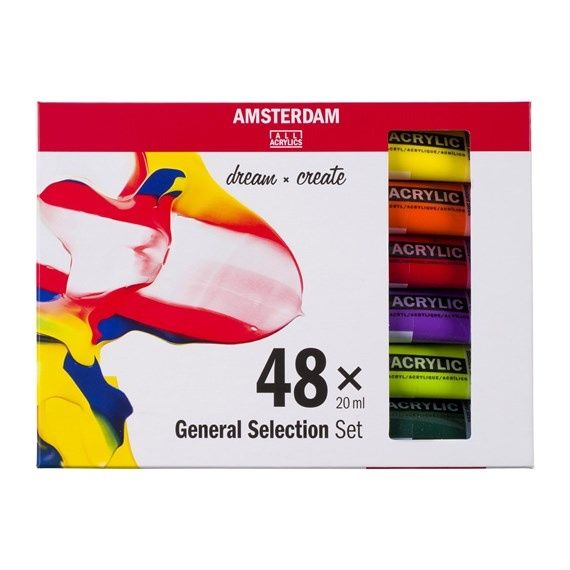Le Libr'air - Sélection Générale Set d’acryliques série Standard 48 x 20 ml - Amsterdam - Tunisie